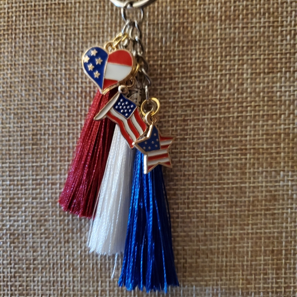 Patriotic 4th of July Clip Keychain